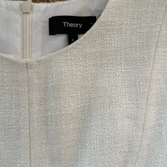 Theory Ivory Linen A-Line Dress - Picture 5 of 10